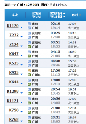 广州到襄阳的班车时刻表（广州到襄阳火车站列车时刻表）-图2