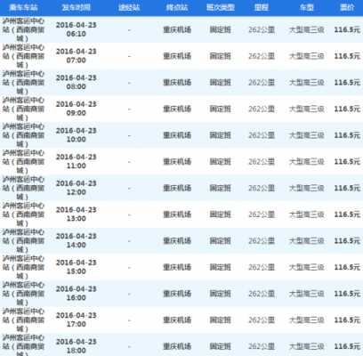 重庆机场泸州班车时刻表（重庆机场 泸州大巴）-图2