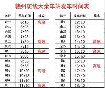 江西信丰至大余班车时刻表（信丰到大余汽车票）-图1