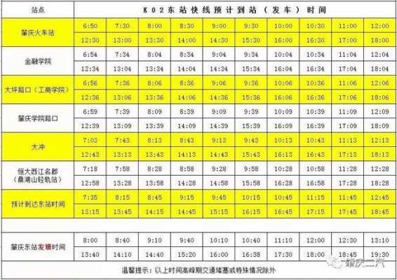 肇庆东班车时刻表（肇庆东站专线公交）-图1