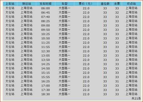 太仓到上海班车时刻表查询（太仓到上海客运总站时刻表）-图3