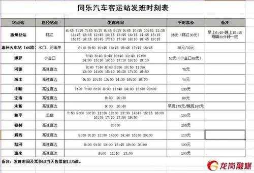 惠州到揭西班车时刻表（惠州到揭西县的汽车票）-图1