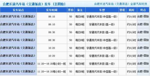 固始至合肥班车时刻表（固始至合肥班车时刻表查询）-图1