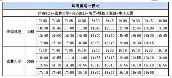 珠海机场班车时刻表（珠海机场大巴时刻表）-图1