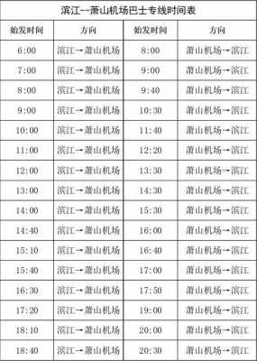 杭州萧山机场班车时刻表（杭州市萧山机场大巴时刻表）-图1