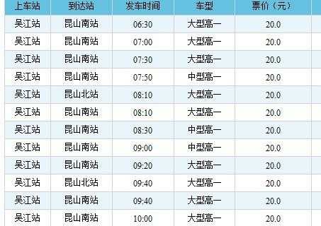 昆山到吴江班车时刻表（昆山到吴江汽车时刻表）-图3