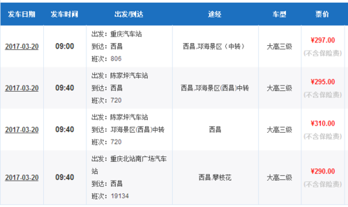 重庆到西昌班车时刻表（重庆到西昌的客车时刻表）-图1