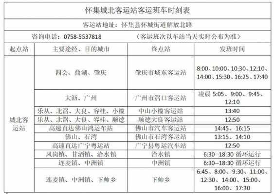 大沥到怀集班车时刻表（大沥车站到怀集粤运车站时间表）-图2