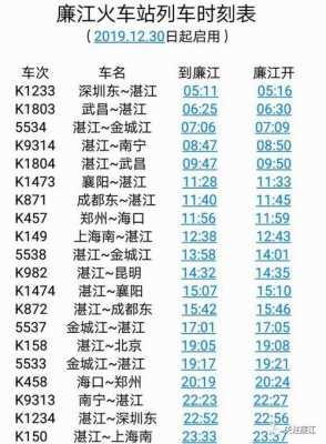 廉江市车站时刻表班车（廉江车站电话查询号码）-图1