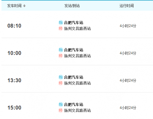 扬州到合肥班车时刻表（扬州到合肥汽车时刻表）-图1