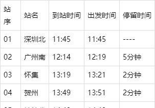 怀集北站班车时刻表查询（怀集客运站到怀集高铁站）-图2