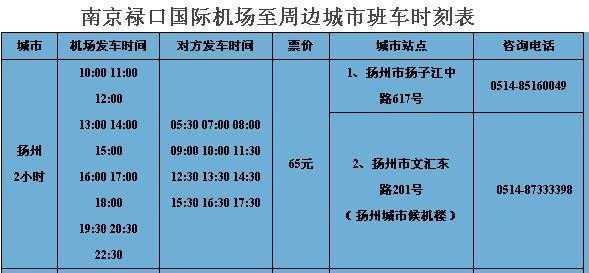 扬州机场到扬州班车时刻表（扬州机场到扬州客运站多长时间）-图2