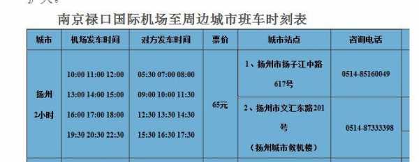 扬州机场到扬州班车时刻表（扬州机场到扬州客运站多长时间）-图1