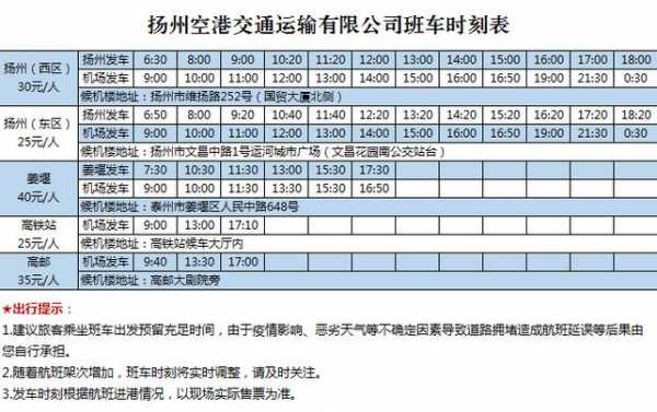 扬州机场到扬州班车时刻表（扬州机场到扬州客运站多长时间）-图3