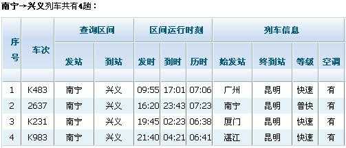 兴义到南宁的班车时刻表（兴义到南宁车票查询）-图2