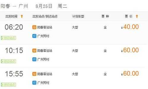阳江至芳村班车时刻表（广州芳村到阳江汽车站几点有车）-图3