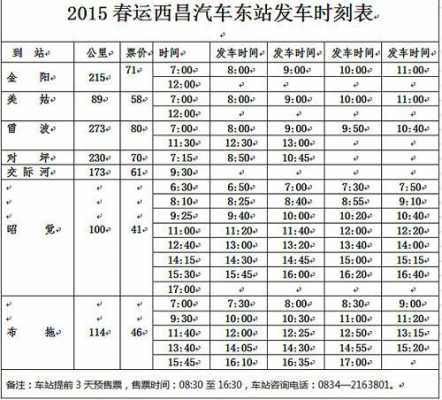 西昌发往各地班车时刻表（西昌发往各地班车时刻表最新）-图1