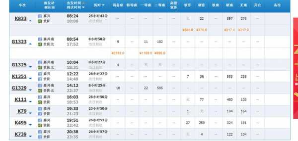 嘉兴到贵阳班车时刻表（嘉兴到贵阳的火车时刻表）-图3