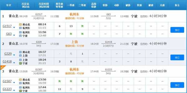 黄山一宁波班车时刻表（黄山到宁波的火车）-图1