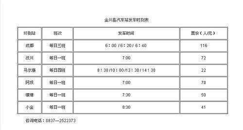 到马尔康班车时刻表（到马尔康班车时刻表最新）-图2