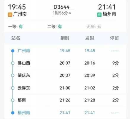 广州到梧州班车时刻表查询（广州到梧州高铁站列车时刻表）-图2