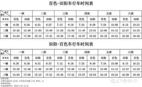 百色到田阳班车时刻表（百色至田阳公交专线时刻表）-图1