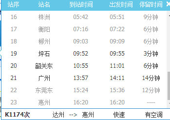 广州到韶关东班车时刻表（广州到韶关东火车票余票查询）-图3