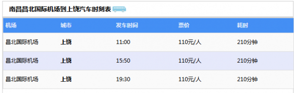 上饶机场班车时刻表（上饶机场大巴路线）-图1