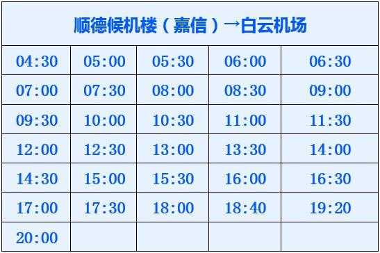顺德到机场班车时刻表（顺德到机场班车时刻表和票价）-图3