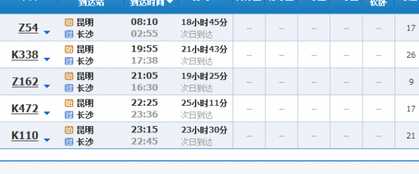 长沙到昆明班车时刻表（长沙到昆明的汽车）-图3