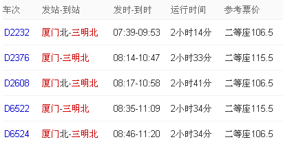 三明北站班车时刻表（三明北站班车时刻表和票价）-图2