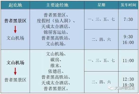 文山到普者黑班车时刻表（文山汽车总站到普者黑高铁站的班车）-图1