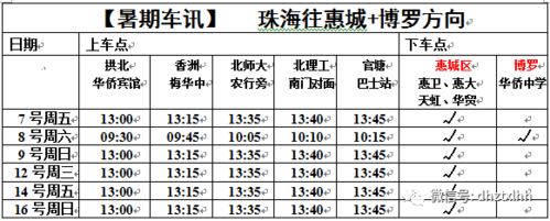珠海惠州班车时刻表查询（珠海至惠州长途汽车站）-图1