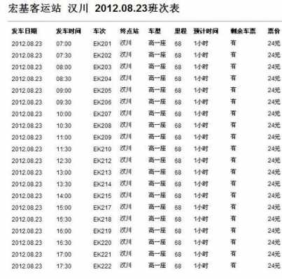 黄冈到汉中班车时刻表（黄冈到汉川的汽车站时刻表）-图1