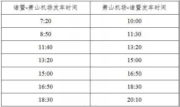 萧山机场到诸暨班车时刻表（萧山机场到诸暨班车时刻表查询）-图2