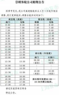 上海到祟明班车时刻表（上海到崇明交通路线）-图1