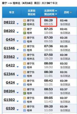 南宁到桂林南站班车时刻表（南宁到桂林的车次）-图3
